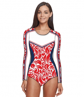 Купальник гимнастический 406 расцветка 9 сине-красный